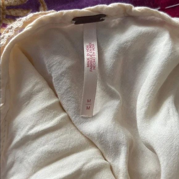 Free People Love To Love Mini Dress Flowy Floral Sheer Ruffle Dress Size Medium - Picture 6 of 6